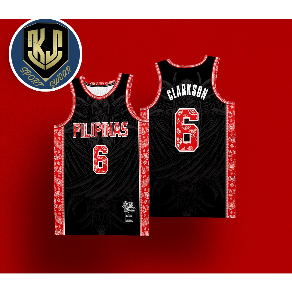 Basketball Jersey for Men PILIPINAS BLACK & RED FULL SUBLIMATION JERSEY Customized Name and