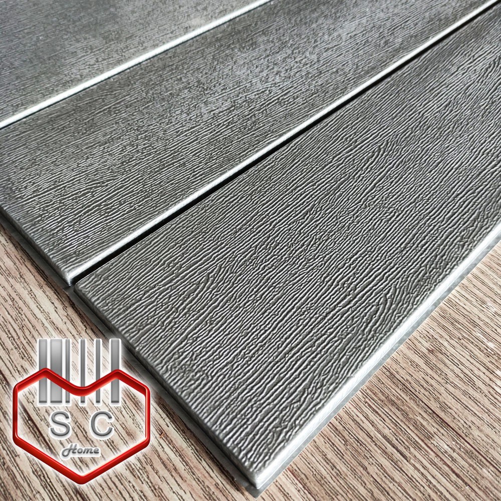 3D Wall Thick Gray Wood 70cm x 70cm PE Foam Bricks Wall Sticker