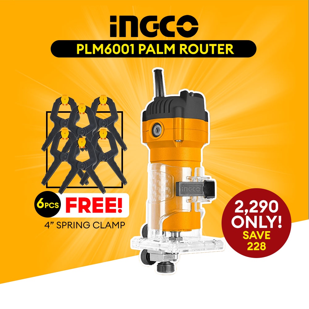 INGCO PLM6001 PLM5002 Laminate Palm Router Trimmer 1/4Inch Ipt