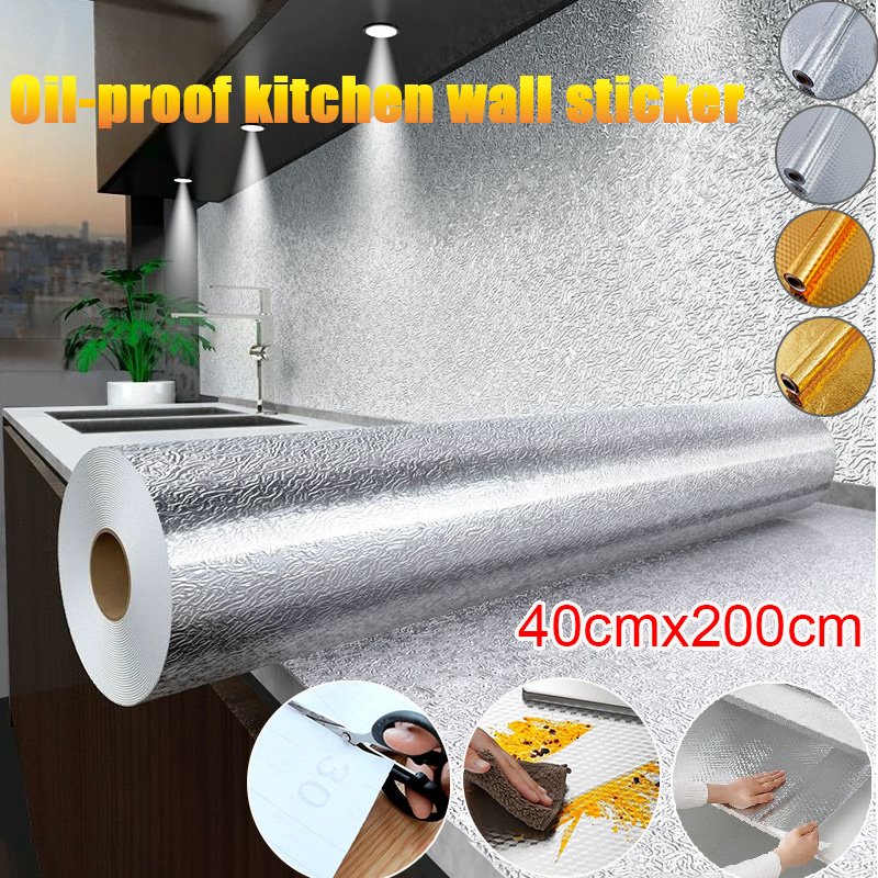 Oilproof Aluminum Foil Kitchen Sticker Heat Resisting Waterproof Stove