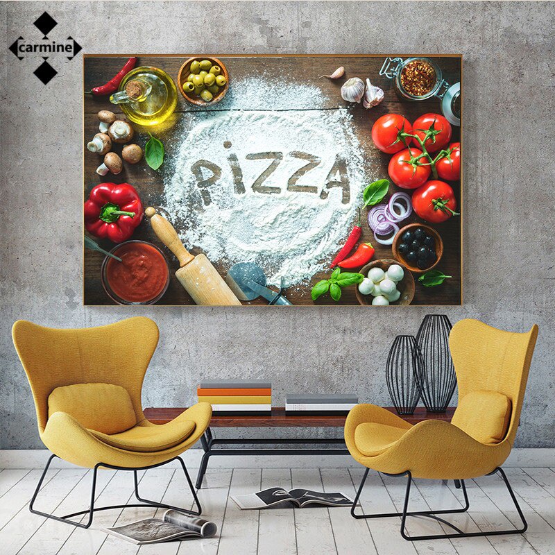 Kitchen Decoration Wall Painting Delicious Food Pizza Wall Art Canvas