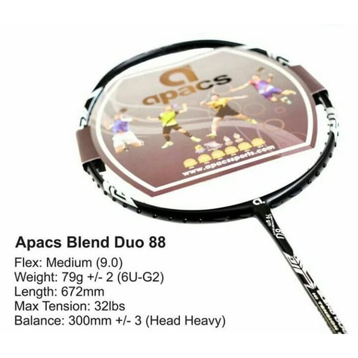 Badminton Racket APACS BLEND DUO 88 Lightweight Racket 79GR ORIGINAL