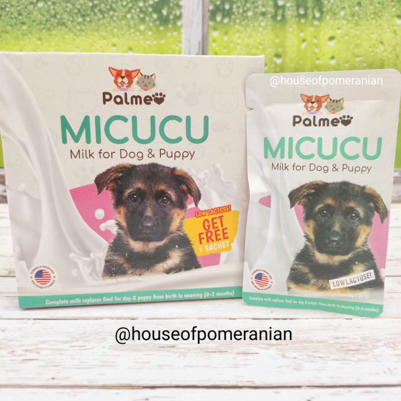Micucu palmeo dog milk 20gr dog puppy milk replacer low lactose