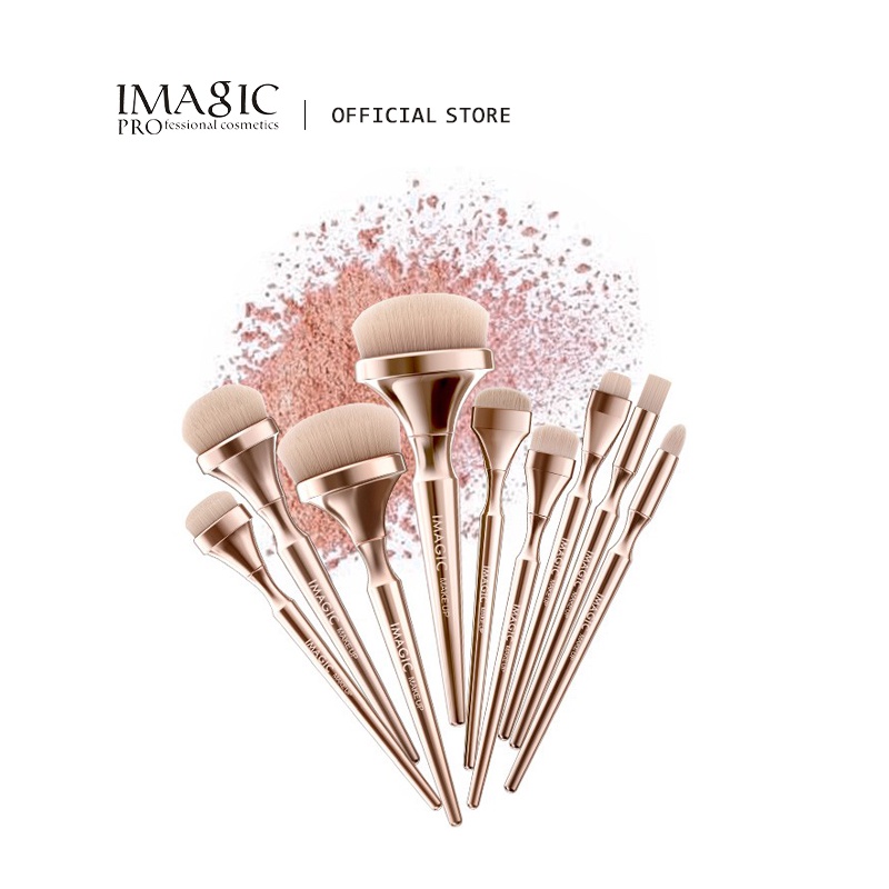 IMAGIC Professional Mermaid Soft Nylon Hair Makeup Brush Set (9 Pcs