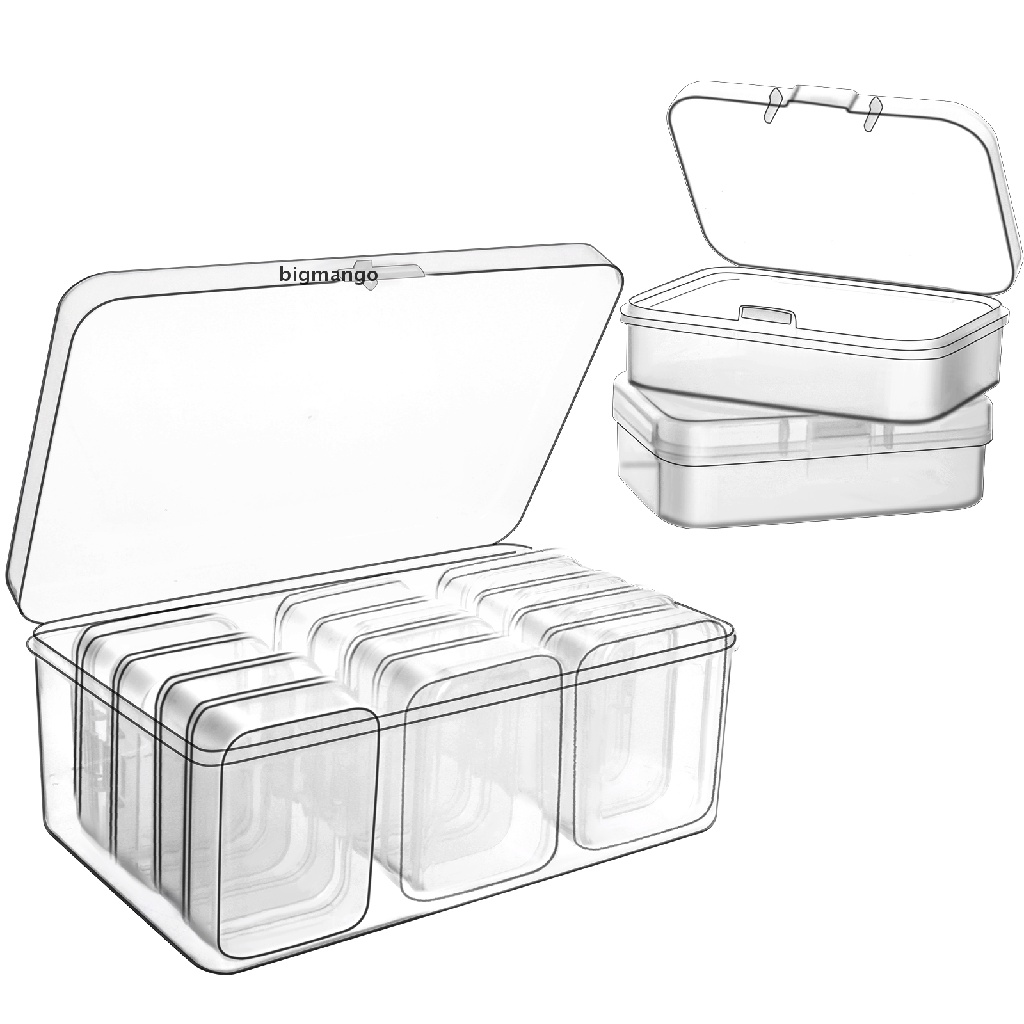 12 Pack Plastic Clear Storage Box Organizer Small Storage Containers