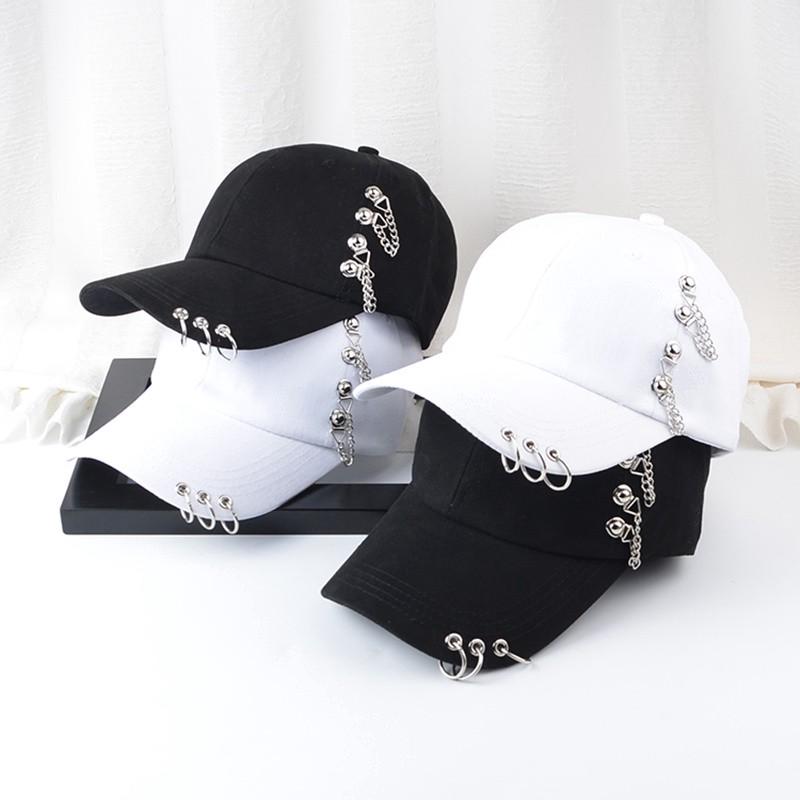 visor cap：korean hat Metal Ring Iron Hoop cap for men Baseball Caps