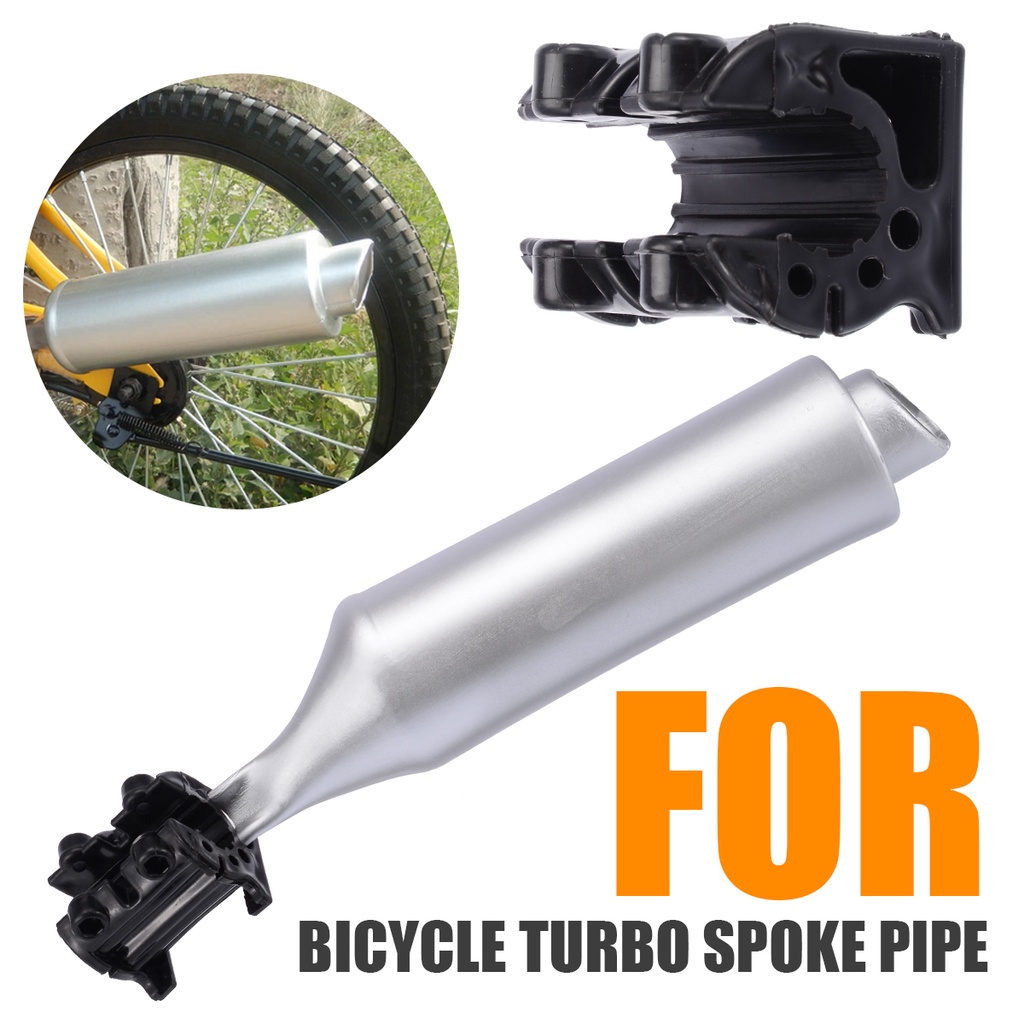 Silver Bicycle Pipe Exhaust System Motorcycle Sounds Noise Part Bike