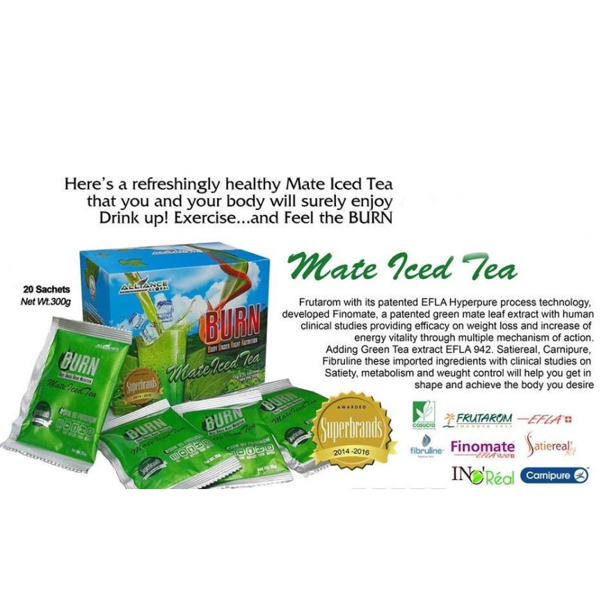 BURN MATE ICE TEA 20 sachets ( Original ) Shopee Philippines