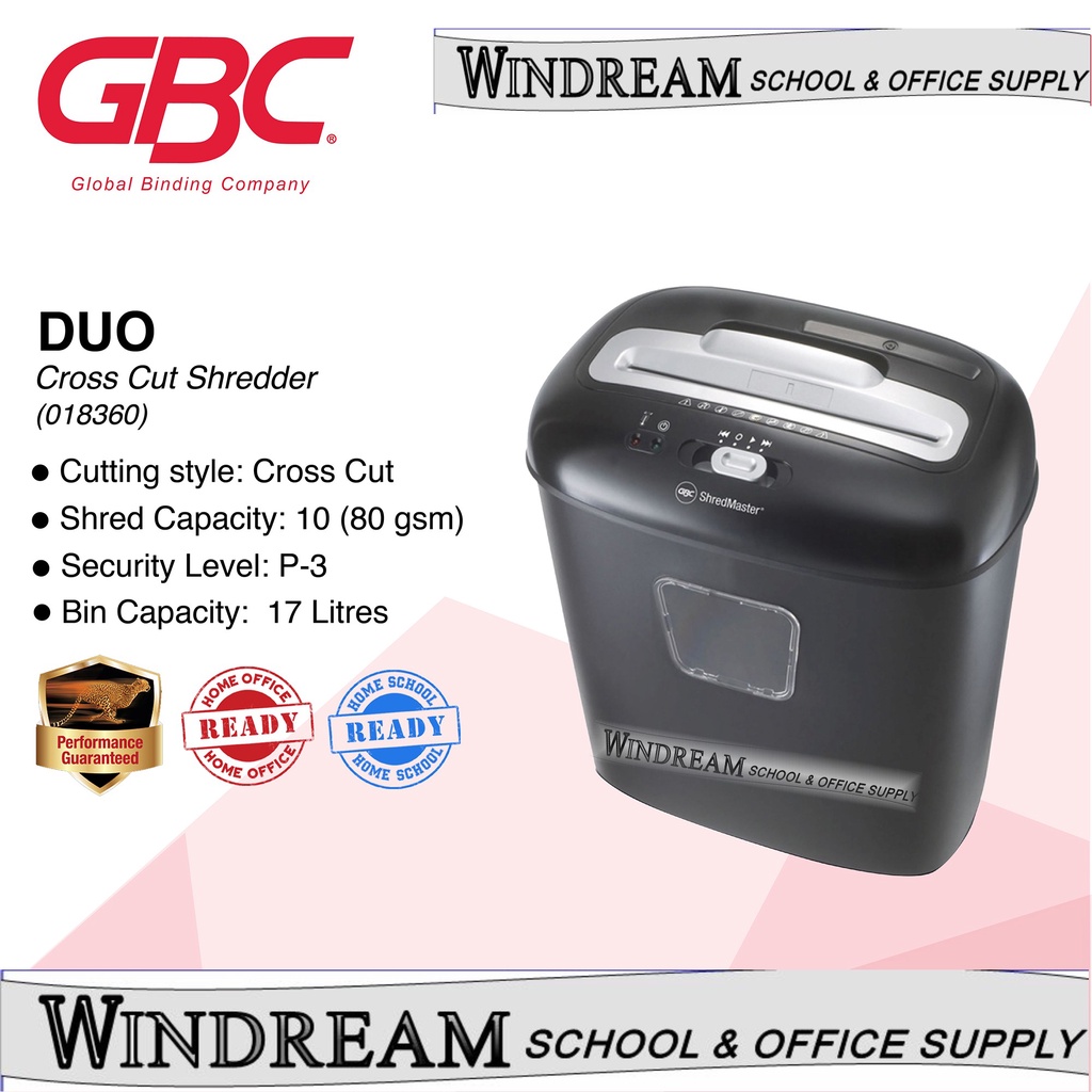 GBC PAPER SHREDDING MACHINE DUO G2102560 Cross Cut Shredder Shopee