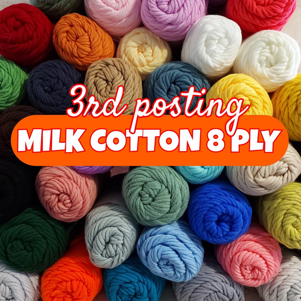 Yarns Art MILK COTTON YARN 8 PLY (100 GRAMS) FOR CROCHET AND KNITTING Shopee Philippines