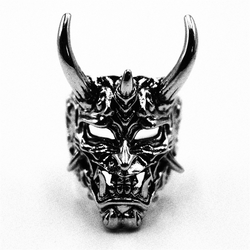 New Skull Ring Demon Mask Ring Men's Adjustable Ring Retro Gothic Skull