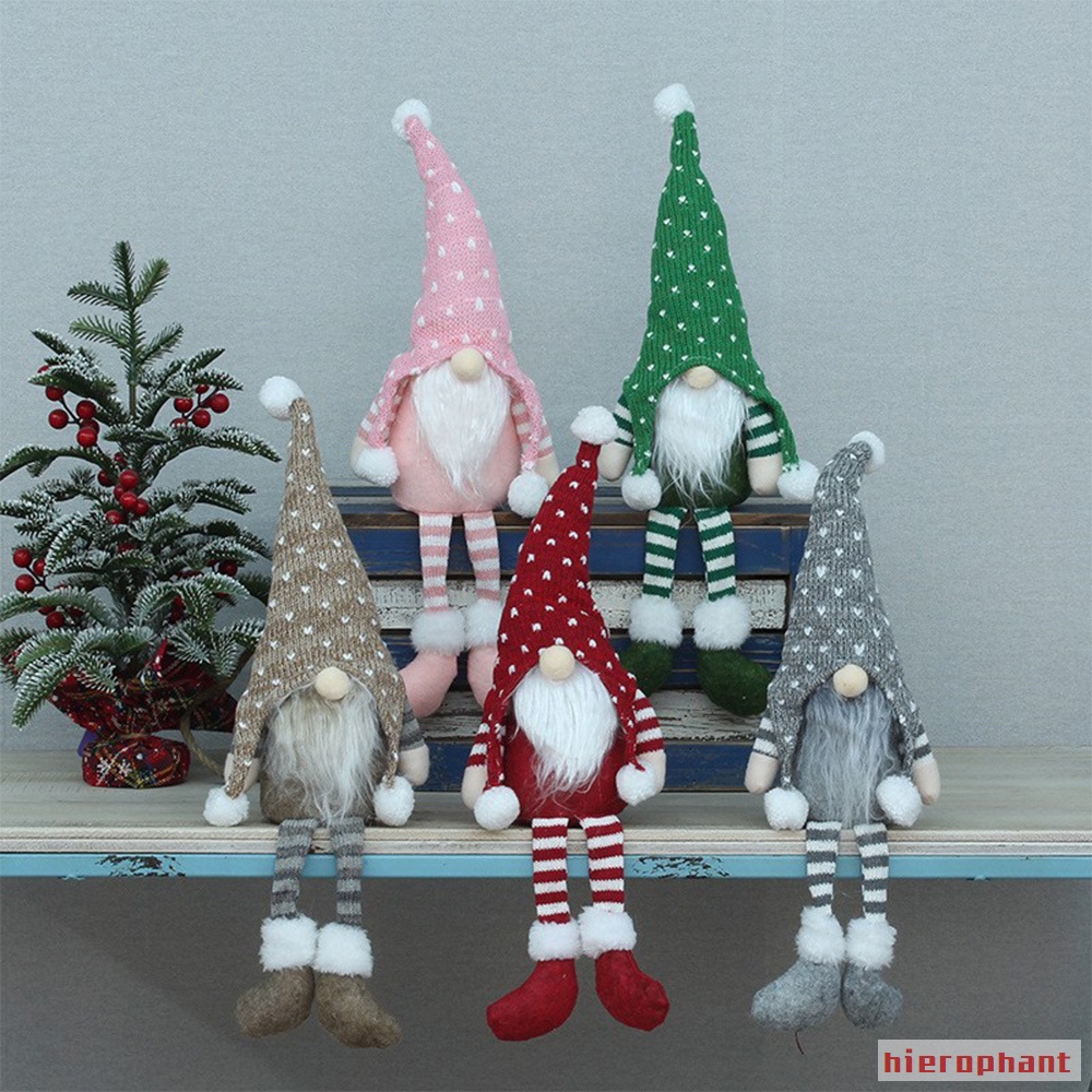 Christmas Gnomes Decorations Fluffy Gnomes with Long Legs for Desktop