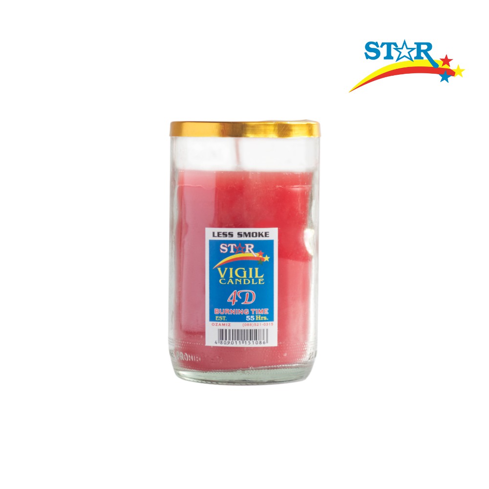 Star Vigil Candle 4D with Glass [Less Smoke] Shopee Philippines