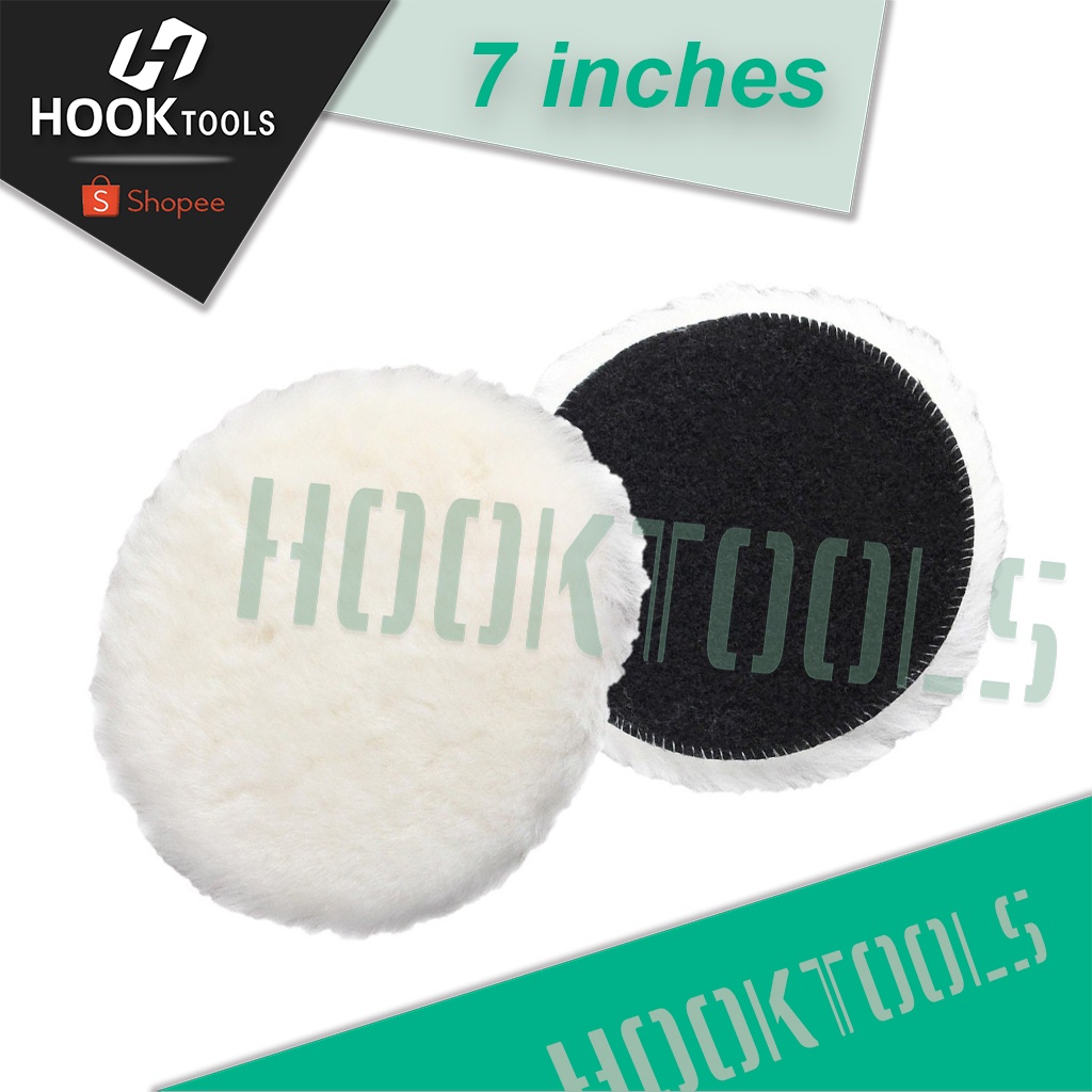 HOOK 7'' Polisher Buffer Wool Buffing Clean Pad Foam Magic Patch Car