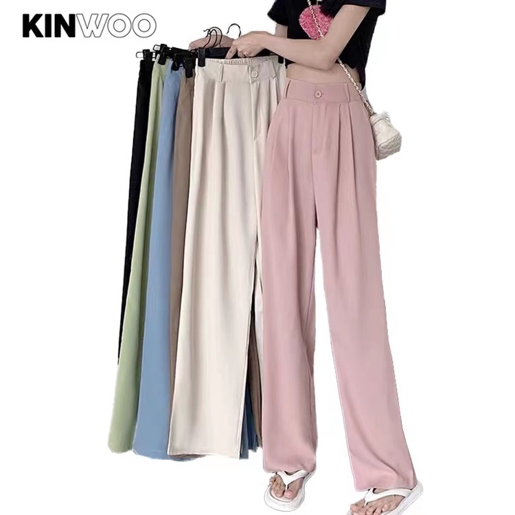 Kinwoo one size and M2XL size suit pants high waist slimming elastic