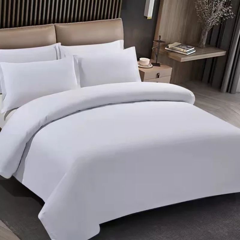 4in1 Pure White Bedsheet Set 2PCS PILLOW CASE, 1PC FITTED SHEET, 1PC