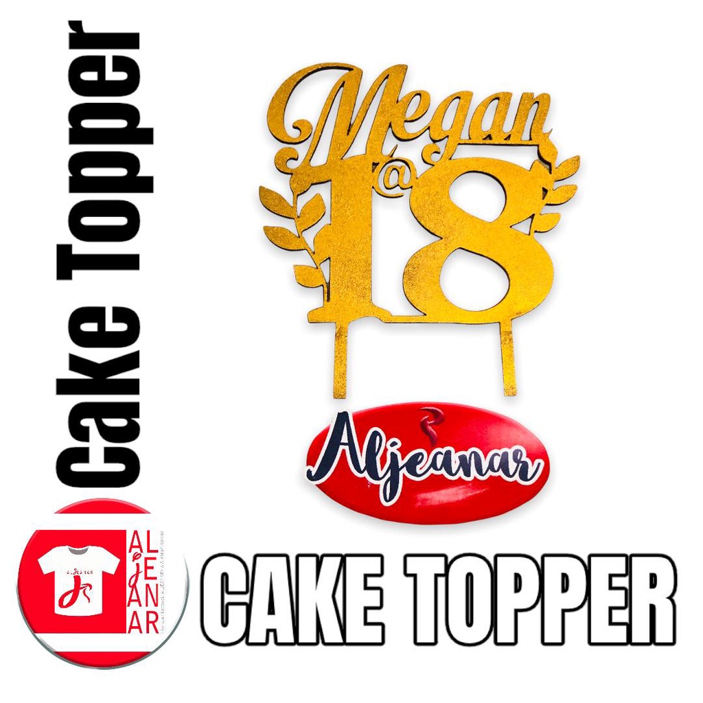 Personalized Wood Cake Topper Name and Number Age Customized