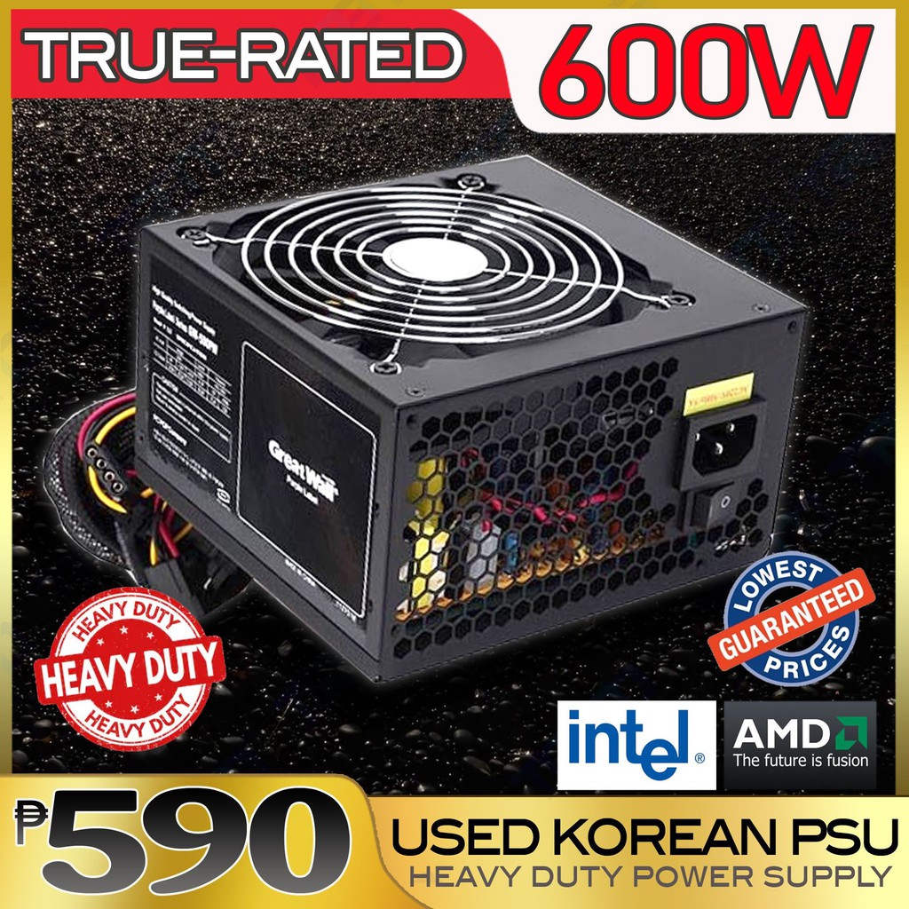 Korean True Rated 600w Desktop Power Supply with Dual 6pin or 6+2pins