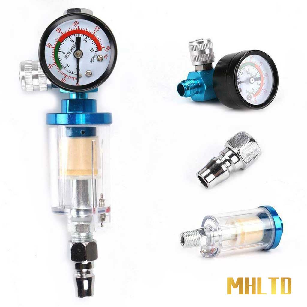 Spray Pneumatic Gun Air Regulator Gauge Filter Separator HVLP Feed