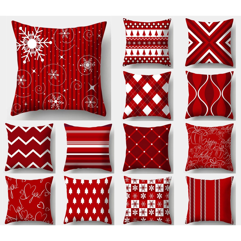 Christmas red pillowcases 70x70,60x60,50x50,45x45,40x40.Red Christmas