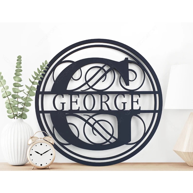 Letter Backdrop Monogram Wooden Personalize/Customize Monogram wooden (Round Design 2) Shopee