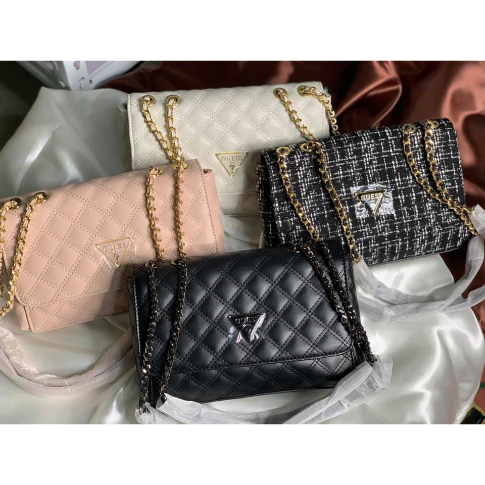 GUESS Cessily Tweed Convertible Crossbody Bag Shopee Philippines