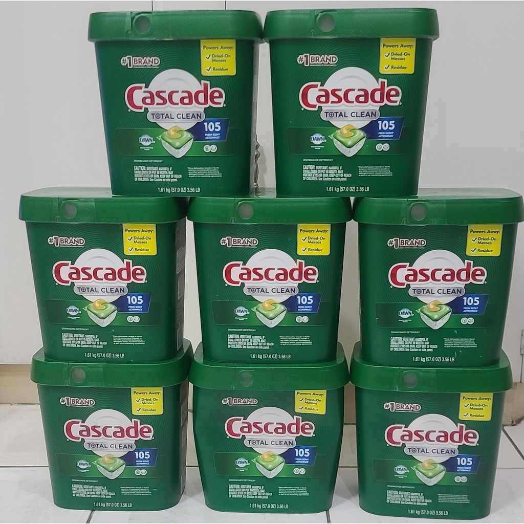 105 counts Cascade Total Clean ActionPacs, Dishwasher Detergent, Fresh Scent Dishwashing
