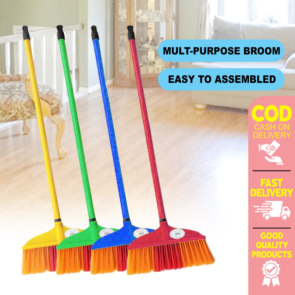 Plastic Broom Floor Cleaning Broom With Handle, Portable Tool For