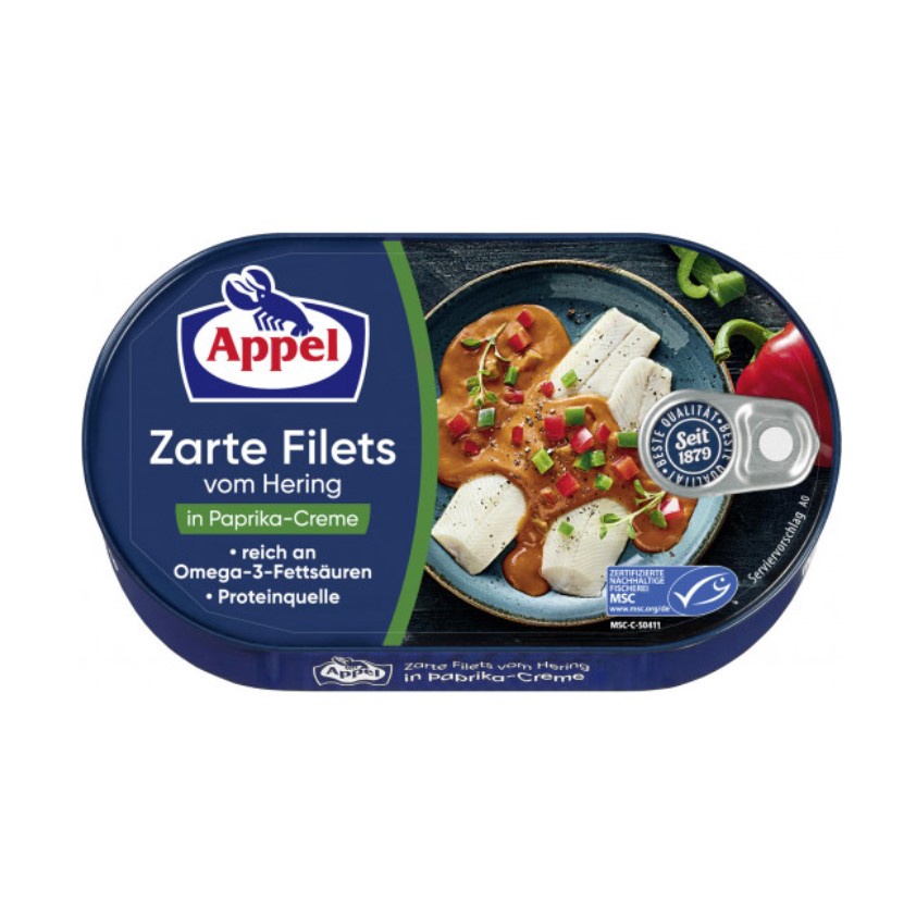 Appel Hering Zarte Filets in PaprikaCreme / Tender Herring Fillets in
