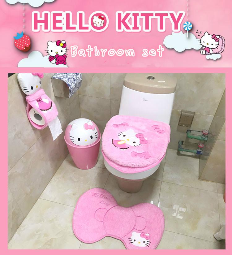 Paste Hello Kitty toilet seat potty bathroom plus thick velvet three