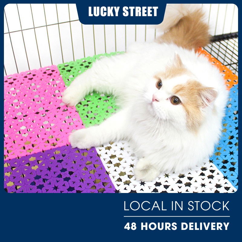 Pet Plastic Wearresistant Cage Mat cat dog Grids Holes Small Animal