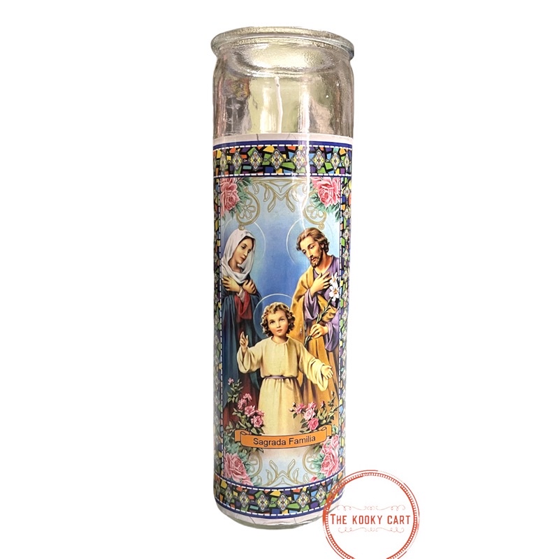 Prayer Candle in Glass Religious Candles for Cemetery / Altar White