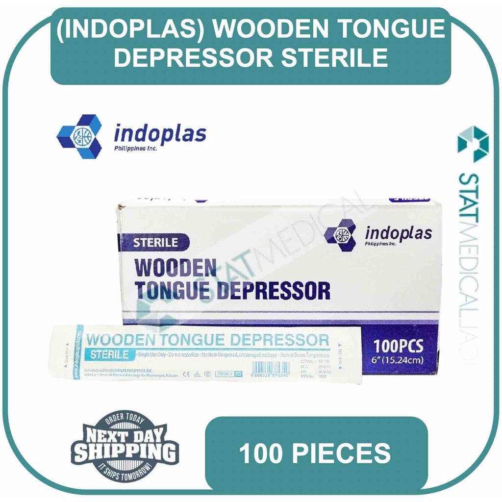 INDOPLAS Sterile Wooden Tongue Depressor 1 box [100 pieces] Shopee Philippines