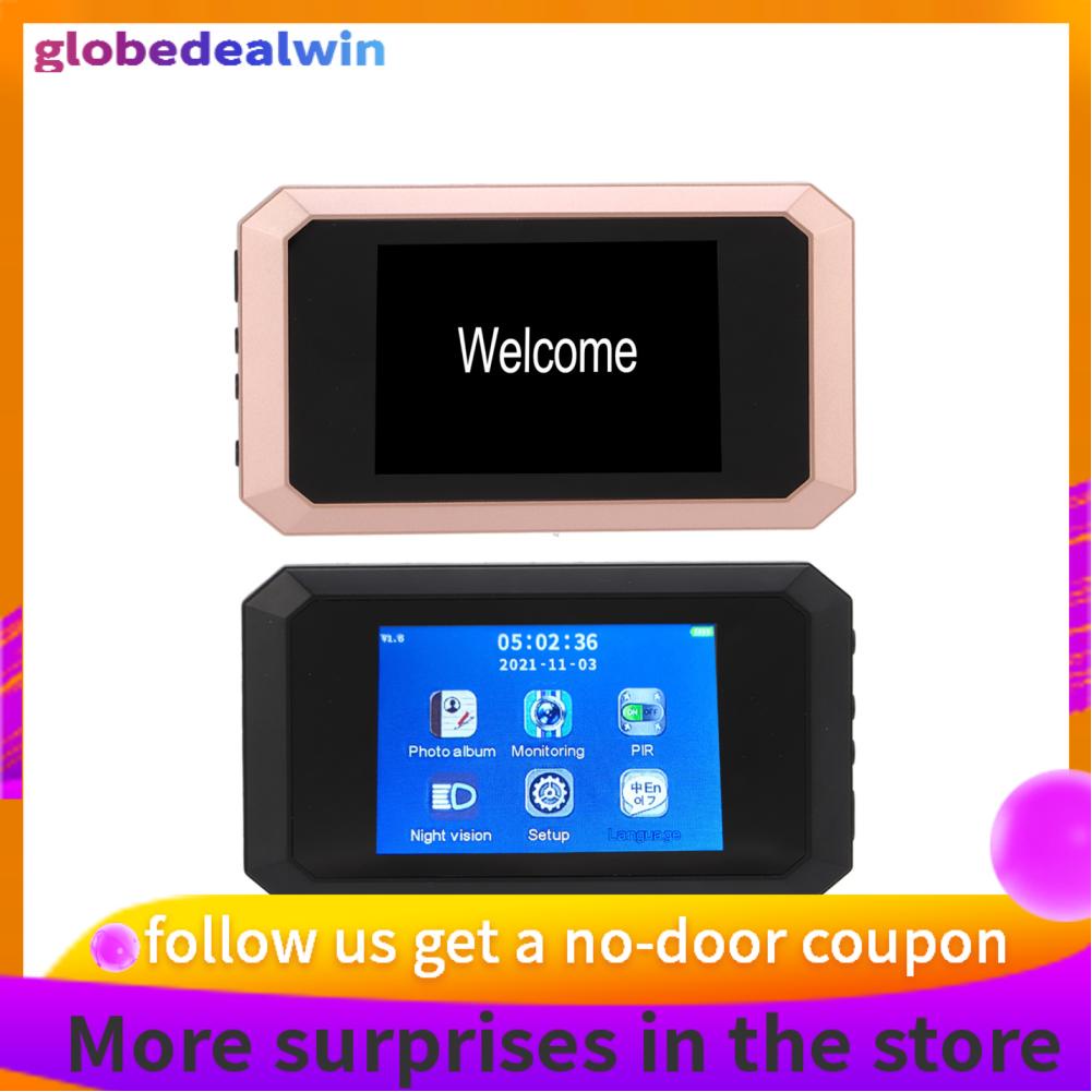 Globedealwin Electronic Door Viewer 3.5in 2MP Peephole Doorbell Automatic Storage Anti Theft