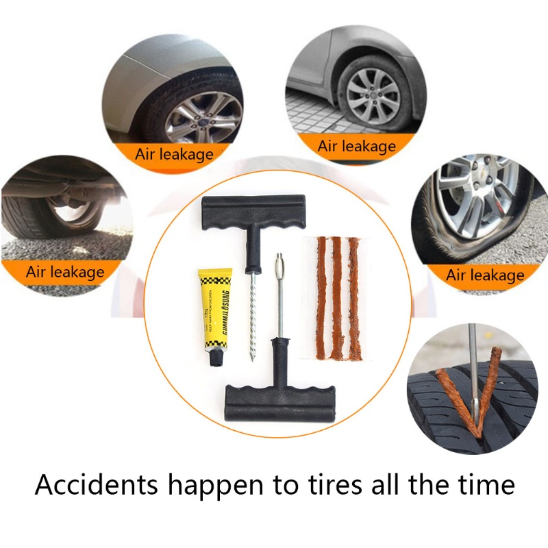 AE A0NE Professional Full Set Car Tire Puncture Repair Kit with Rubber