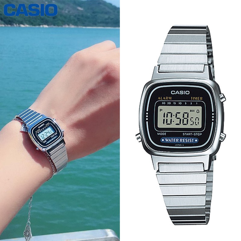 Casio Watch La670wa Silver Small Women's Digital Watch With Casio Box