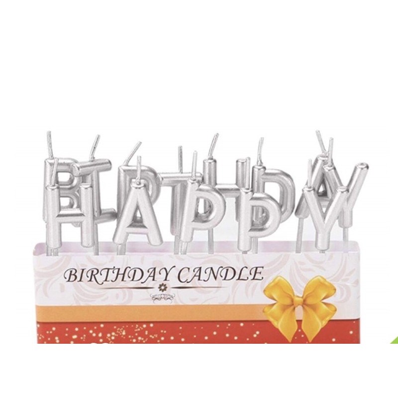 Happy Birthday letter candle Metallic cake party partyneeds Shopee