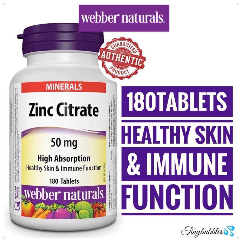 ber Naturals Zinc Citrate 50mg 180 Tablets 08/26 EXP Shopee