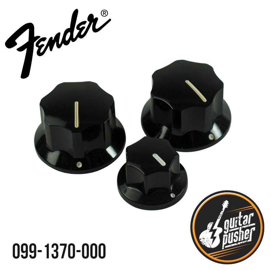 Fender Original Jazz Bass Knob Set Volume/Volume/Tone Black Shopee
