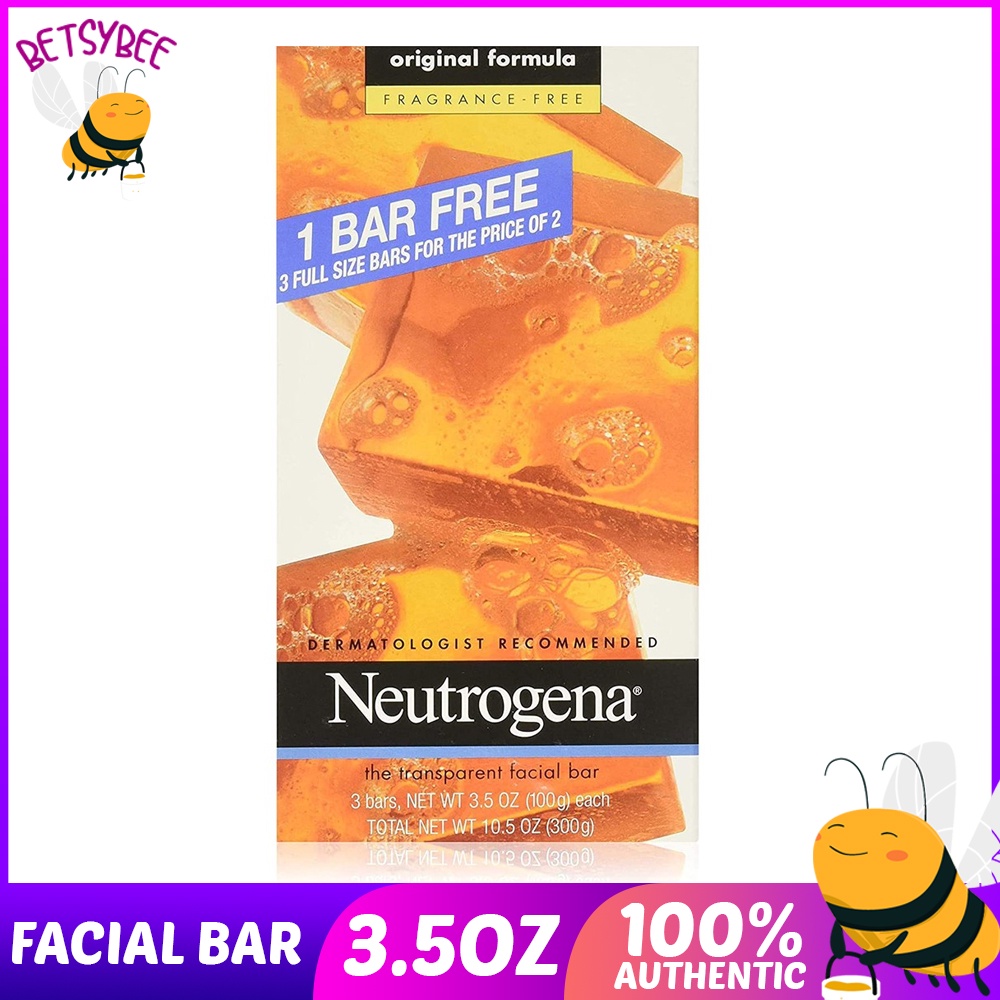 Neutrogena Unscented Transparent Facial Bar 3 soaps 3.5 oz each