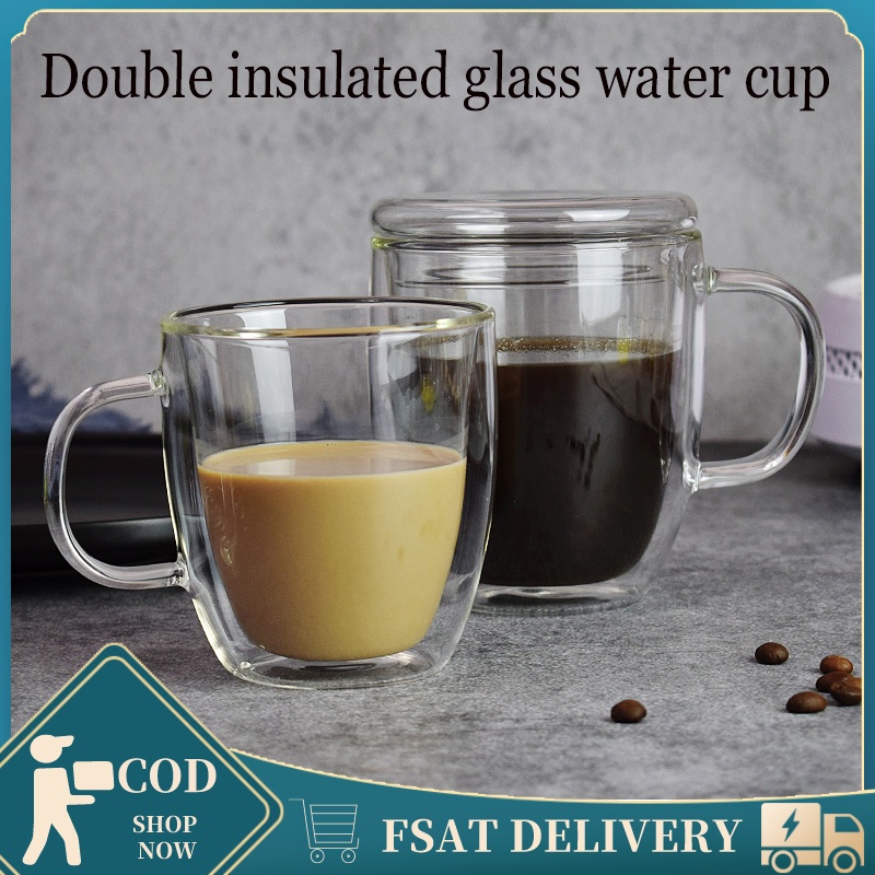 Double Wall Glass Cup Coffee Glass Cup Mug Double Layer Glass Tea Cup