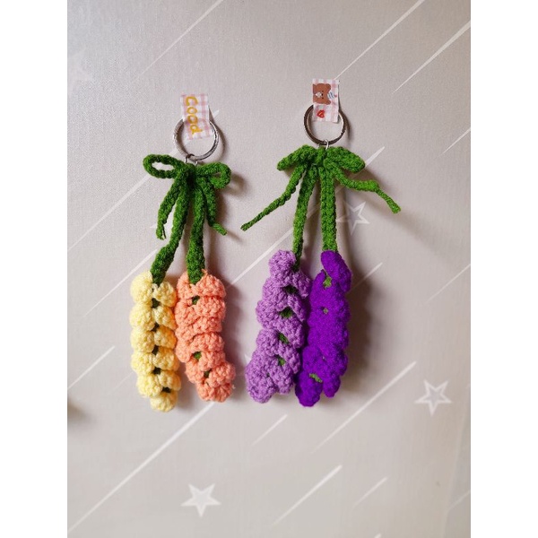 lavender keychain crochet / lavander flower crochet keychain Shopee