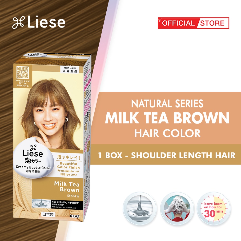 Liese Creamy Bubble Hair Color (Milk Tea Brown) Shopee Philippines