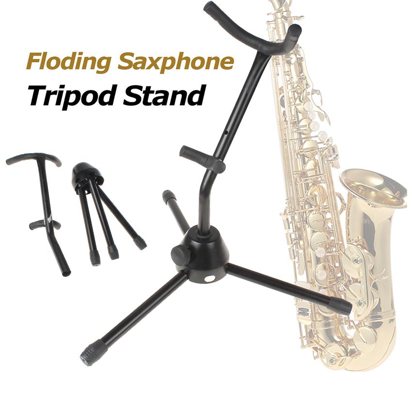 Folding Saxophone Stand Alto/Tenor Sax Rack Adjustable Metal Floor