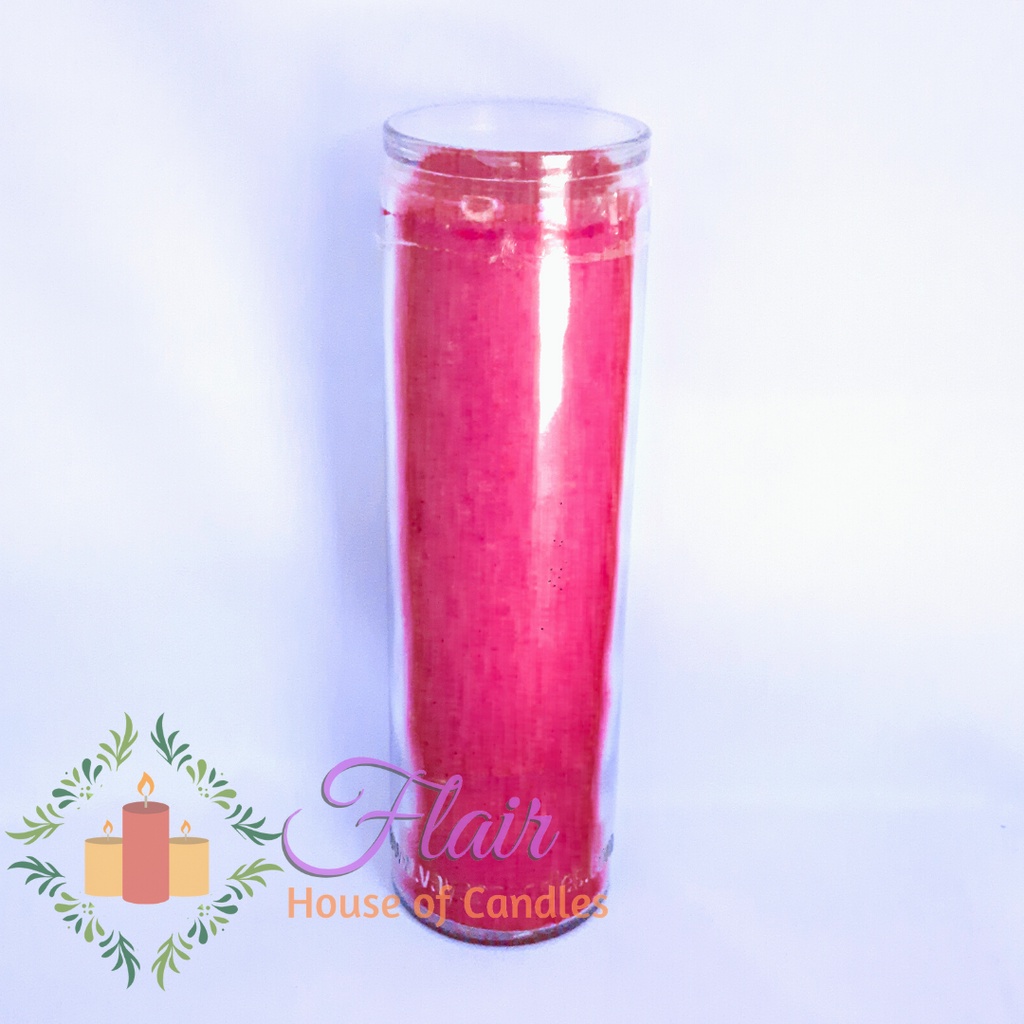 Flair Plain Long Glass Candle Colored Smokeless Altar Prayer Candle