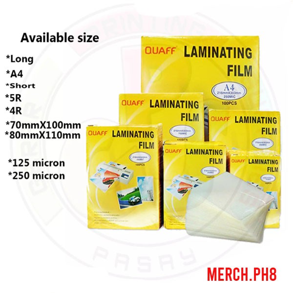 Quaff laminating film 5R/4R/3R 250micro Shopee Philippines