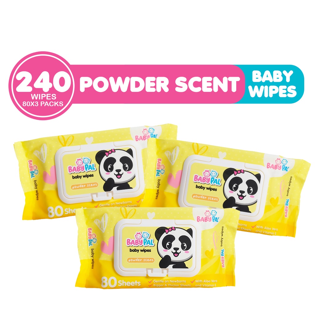 BabyPal Baby Wipes Powder Scent 240 Sheets 3 Packs Wet Wipes For Baby and Kids Shopee Philippines