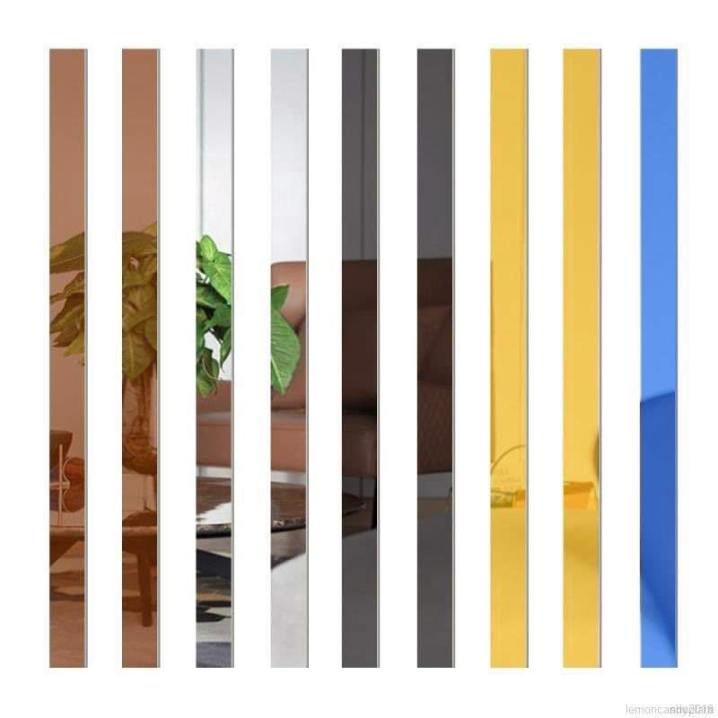 JT5 Striped Design Mirror Stickers Self Adhesive Removable Acrylic