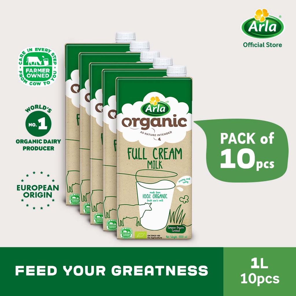 Arla Organic Full Cream Milk 1L 10Pack Shopee Philippines