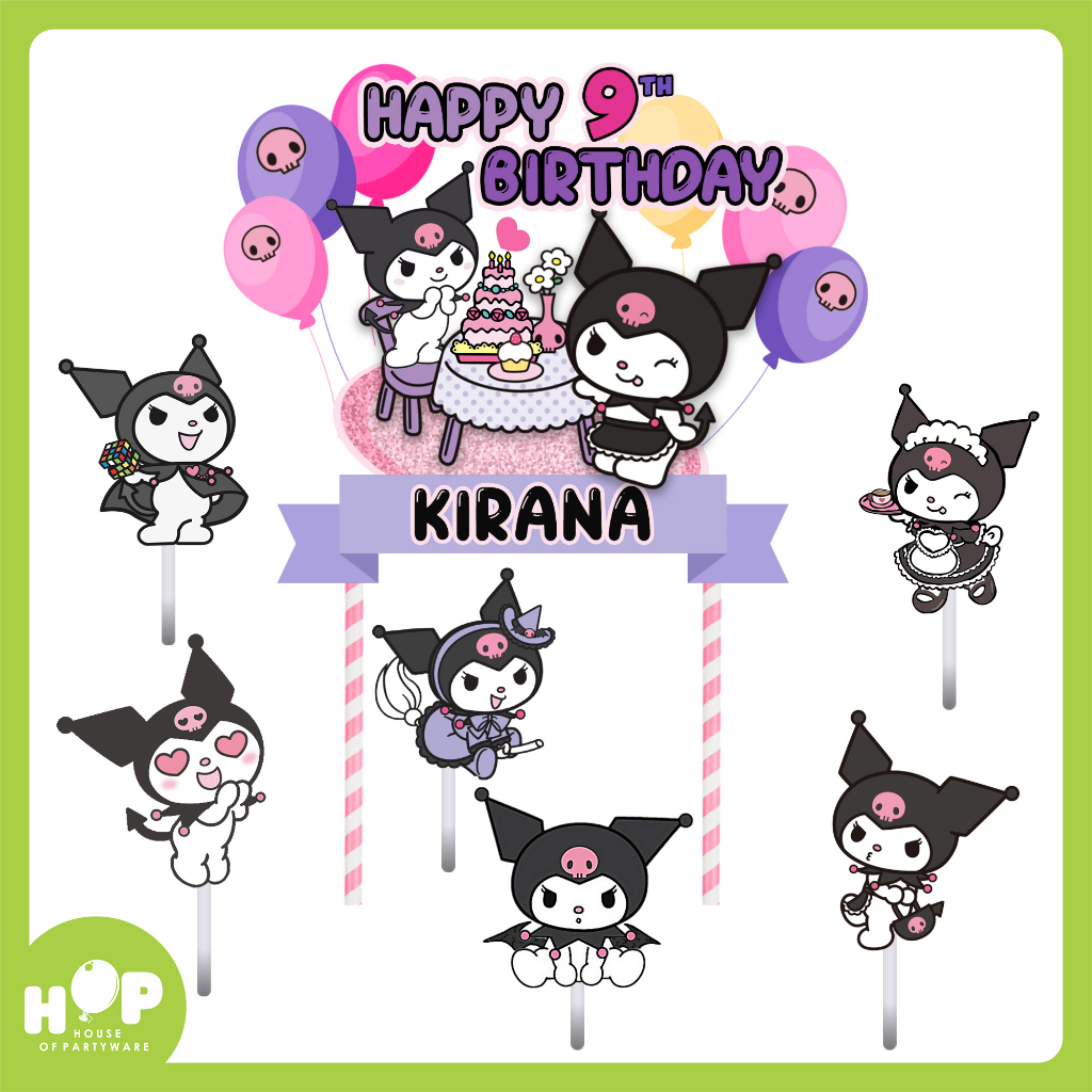 Korumi/kuromi Cake Topper Can Custom Cake Decorations Shopee Philippines